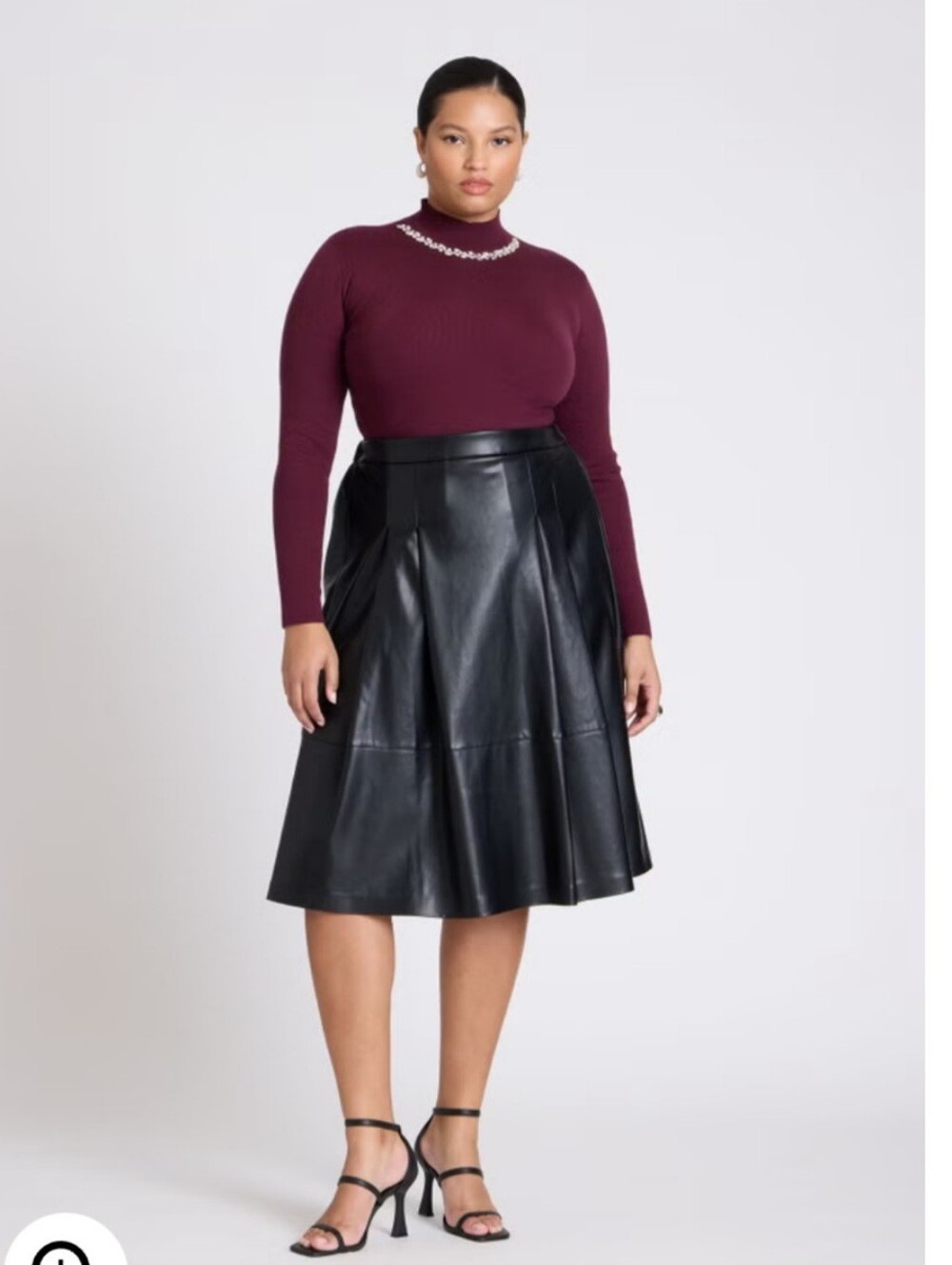 Lane Bryant Black Faux Leather Skirt